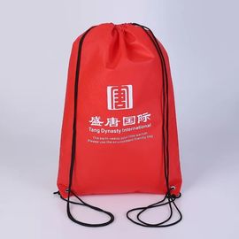 China Offsetdruck-rote Sport-Zugschnur-Rucksäcke mit Baumwollsegeltuch-Material fournisseur