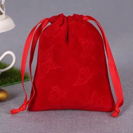 China Rote Baumwollzugschnur-Drucktasche, große Segeltuch-Zugschnur-Wäscherei-Tasche fournisseur