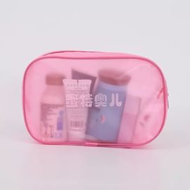 China Plastiktasche rosa Make-up PVCs mit magischem Band und Schnur-Handwerks-nähender Oberfläche fournisseur