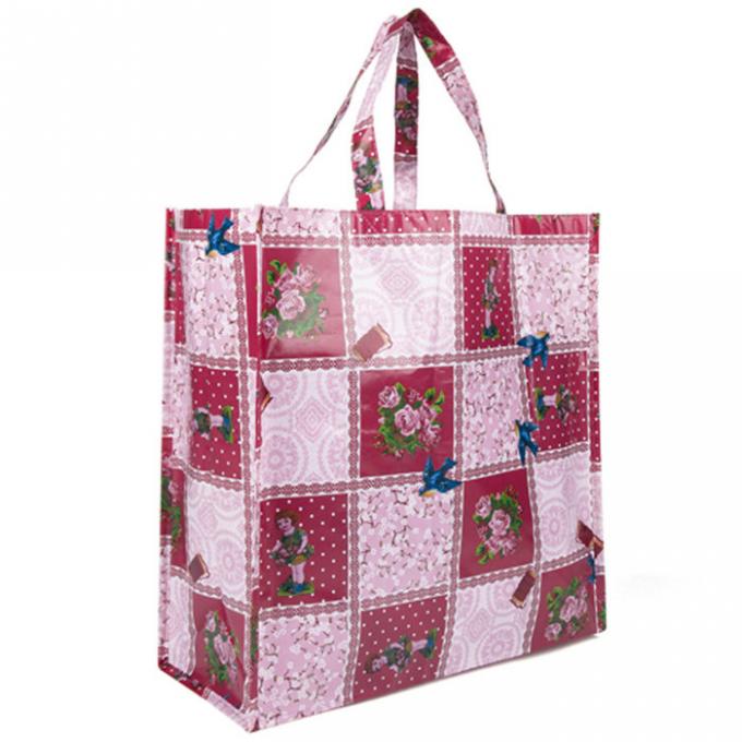 Rotes und rosa Polypropylen-wiederverwendbare Einkaufstaschen für Supermarkt-Verpackung