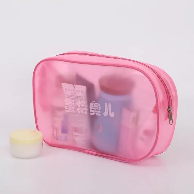 Plastiktasche rosa Make-up PVCs mit magischem Band und Schnur-Handwerks-nähender Oberfläche