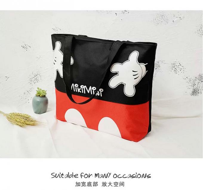 Waschbare kleine schwarze Segeltuch-Einkaufstaschen/bunte Segeltuch-Totalisator-Handtasche