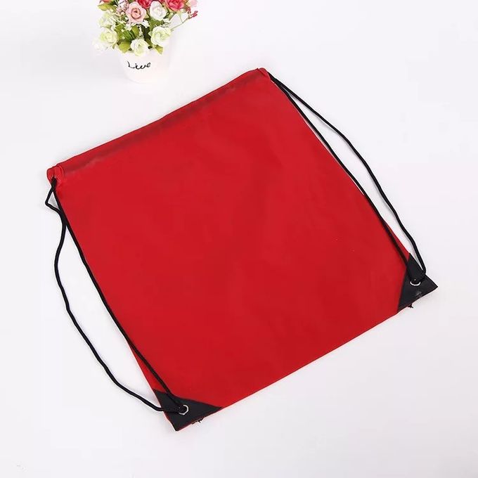 Offsetdruck-rote Sport-Zugschnur-Rucksäcke mit Baumwollsegeltuch-Material