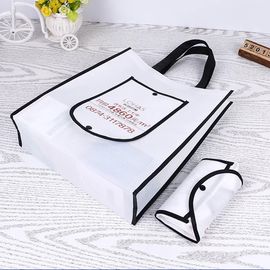 Waschbare faltbare Schwarzweiss-Einkaufstasche mit langem hohem Härte-Seil